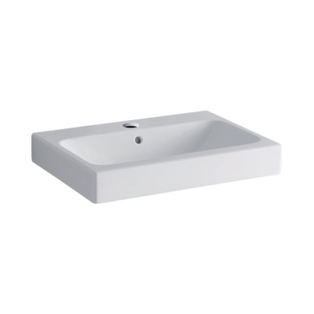 Geberit iCon Umywalka nablatowa 60x48,5 cm z otworem na baterię z przelewem biały z powłoką KeraTect 124560600