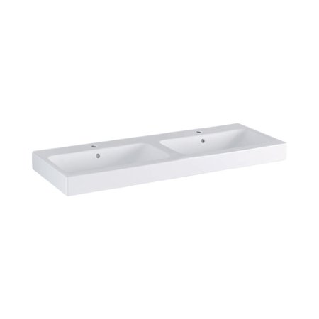 Geberit iCon Umywalka wisząca lub meblowa 120x48,5 cm podwójna biały z powłoką KeraTect 124120600