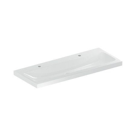 Geberit iCon Umywalka wisząca lub meblowa 120x48 cm podwójna bez przelewu biały z powłoką KeraTect 501.837.00.6