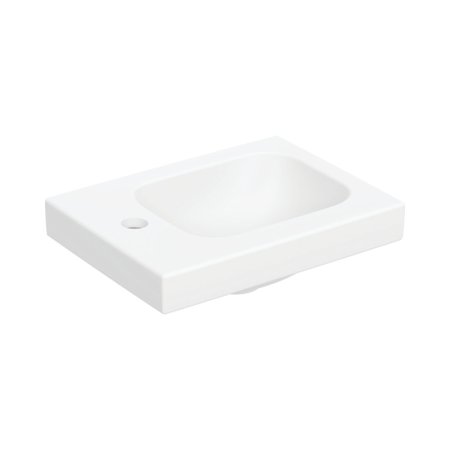 Geberit iCon Umywalka wisząca lub meblowa 38x28 cm z otworem na baterię z lewej strony bez przelewu biały mat 501.831.JT.1