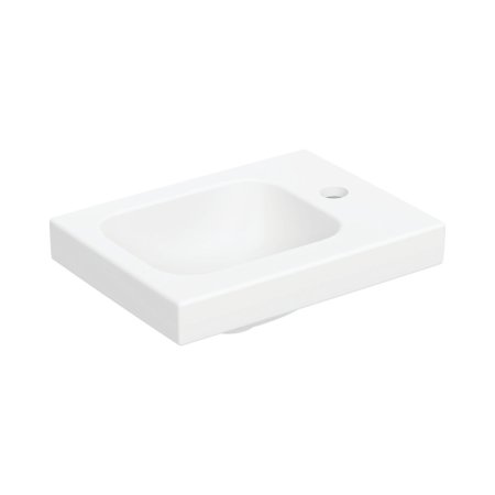 Geberit iCon Umywalka wisząca lub meblowa 38x28 cm z otworem na baterię z prawej strony bez przelewu biały mat 501.830.JT.1