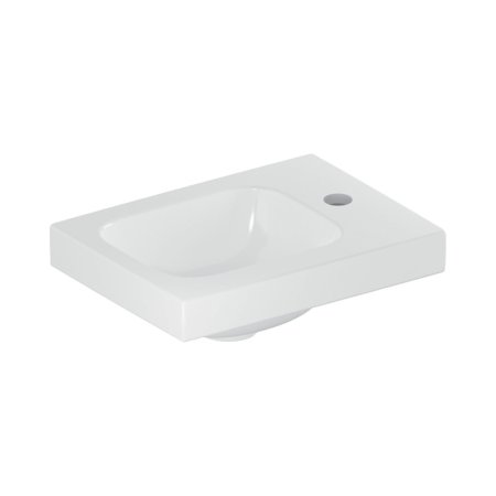 Geberit iCon Umywalka wisząca lub meblowa 38x28 cm z otworem na baterię z prawej strony bez przelewu biały z powłoką KeraTect 501.830.00.2