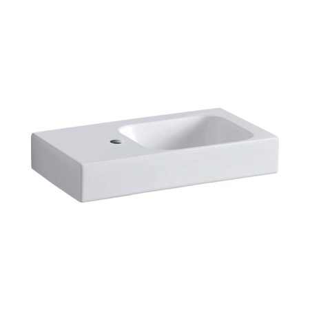 Geberit iCon Umywalka wisząca lub meblowa 53x31 cm z otworem na baterię z lewej strony biały z powłoką KeraTect 124153600