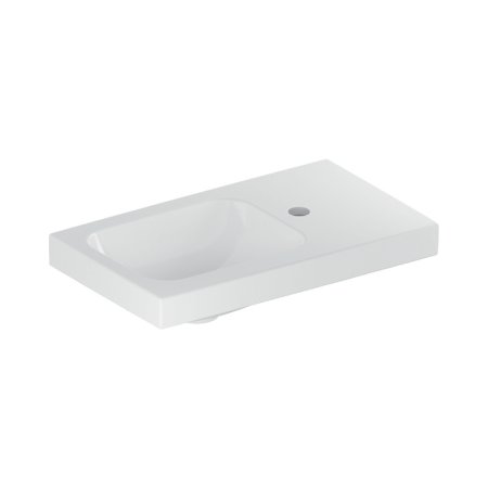 Geberit iCon Umywalka wisząca lub meblowa 53x31 cm z otworem na baterię z prawej strony bez przelewu biały z powłoką KeraTect 501.832.00.2