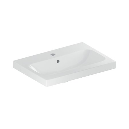 Geberit iCon Umywalka wisząca lub meblowa 60x42 cm z otworem na baterię z przelewem biały z powłoką KeraTect 501.841.00.2