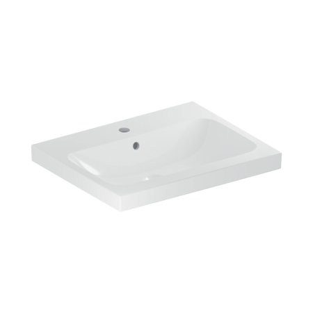 Geberit iCon Umywalka wisząca lub meblowa 60x48 cm z otworem na baterię z przelewem biały z powłoką KeraTect 501.834.00.2