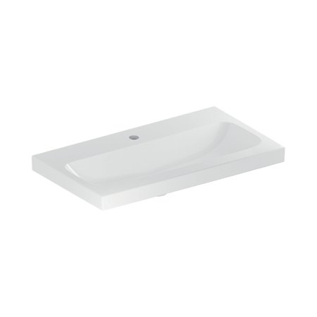 Geberit iCon Umywalka wisząca lub meblowa 75x42 cm z otworem na baterię bez przelewu biały z powłoką KeraTect 501.842.00.6