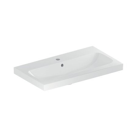 Geberit iCon Umywalka wisząca lub meblowa 75x42 cm z otworem na baterię z przelewem biały z powłoką KeraTect 501.842.00.2