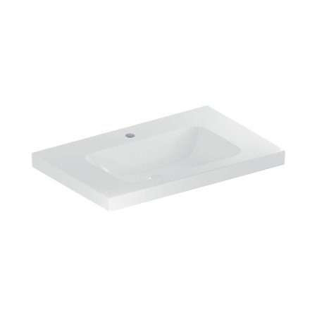 Geberit iCon Umywalka wisząca lub meblowa 75x48 cm z otworem na baterię bez przelewu biały z powłoką KeraTect 501.839.00.6