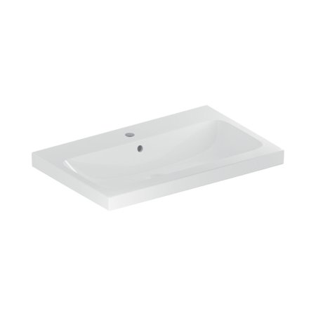 Geberit iCon Umywalka wisząca lub meblowa 75x48 cm z otworem na baterię z przelewem biały z powłoką KeraTect 501.835.00.2
