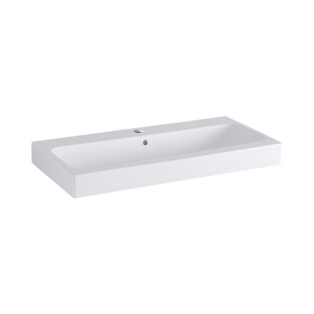 Geberit iCon Umywalka wisząca lub meblowa 90x48,5 cm z otworem na baterię z przelewem biały z powłoką KeraTect 124090600