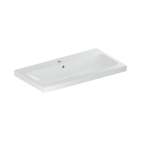 Geberit iCon Umywalka wisząca lub meblowa 90x48 cm z otworem na baterię z przelewem biały z powłoką KeraTect 501.836.00.2