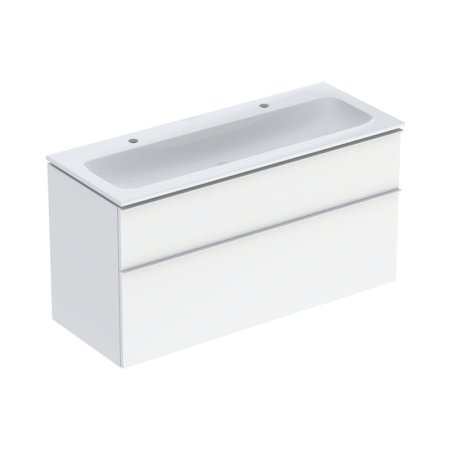 Geberit iCon Zestaw szafka podumywalkowa + umywalka meblowa 120x48x63 cm biały z powłoką KeraTect/biały lakierowany na wysoki połysk/chrom połysk 502.334.01.2