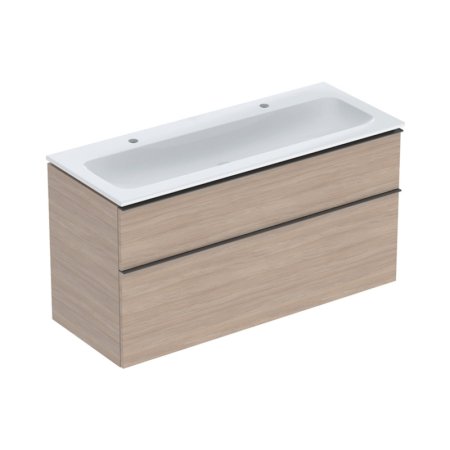 Geberit iCon Zestaw szafka podumywalkowa + umywalka meblowa 120x48x63 cm biały z powłoką KeraTect/dąb melaminowa struktura drewna/lava mat malowany proszkowo 502.334.JH.1