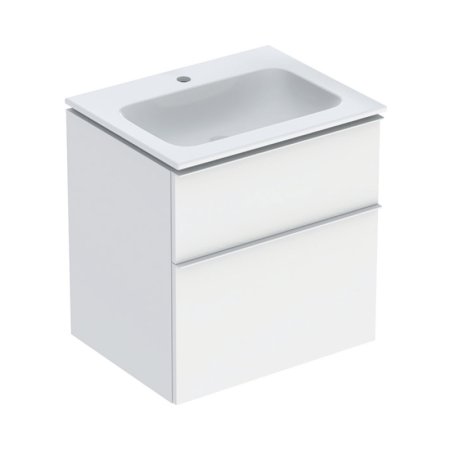 Geberit iCon Zestaw szafka podumywalkowa + umywalka meblowa 60x48x63 cm biały z powłoką KeraTect/biały mat lakierowany/biały mat powlekany proszkowo 502.331.01.3