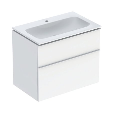 Geberit iCon Zestaw szafka podumywalkowa + umywalka meblowa 75x48x63 cm biały z powłoką KeraTect/biały lakierowany na wysoki połysk/biały mat powlekany proszkowo 502.332.01.1