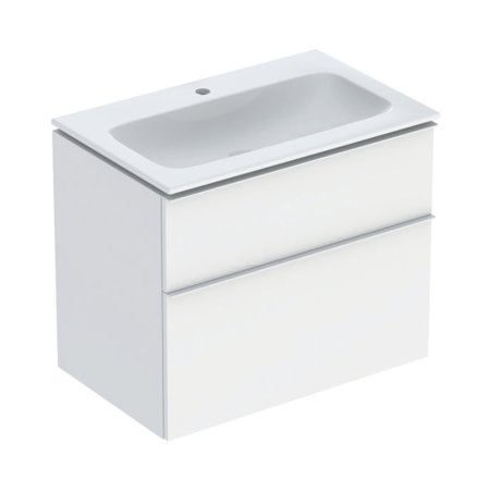 Geberit iCon Zestaw szafka podumywalkowa + umywalka meblowa 75x48x63 cm biały z powłoką KeraTect/biały mat lakierowany/biały mat powlekany proszkowo 502.332.01.3