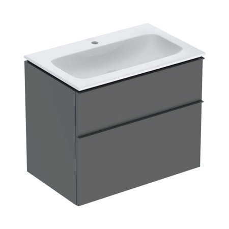 Geberit iCon Zestaw szafka podumywalkowa + umywalka meblowa 75x48x63 cm biały z powłoką KeraTect/lava mat lakierowany/lava mat malowany proszkowo 502.332.JK.1
