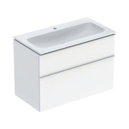 Geberit iCon Zestaw szafka podumywalkowa + umywalka meblowa 90x48x63 cm biały z powłoką KeraTect/biały lakierowany na wysoki połysk/biały mat powlekany proszkowo 502.333.01.1