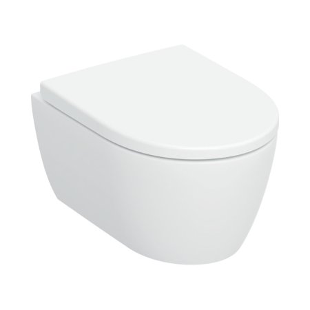 Geberit iCon Zestaw Toaleta WC krótka TurboFlush bez kołnierza + deska wolnoopadająca biały 503.048.00.1