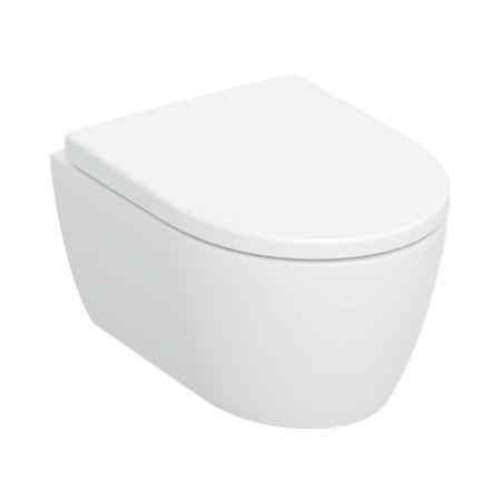 Geberit iCon Zestaw Toaleta WC TurboFlush bez kołnierza krótka + deska wolnoopadająca biały z powłoką KeraTect 503.048.00.8