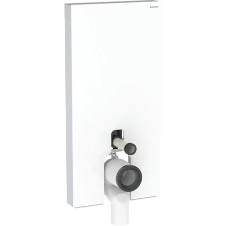 Geberit Monolith Moduł sanitarny do WC stojącej 101x48 cm szkło białe/aluminium 131.003.SI.5