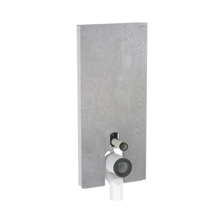 Geberit Monolith Plus Moduł sanitarny do WC stojącej 114x50,5 cm gres szkliwiony efekt betonu/aluminium 131.233.JV.7