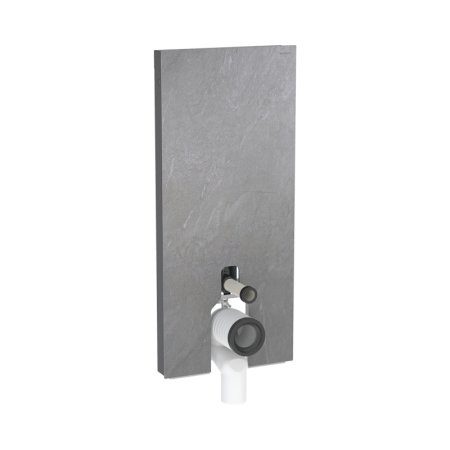 Geberit Monolith Plus Moduł sanitarny do WC stojącej 114x50,5 cm gres szkliwiony efekt łupka/aluminium czarny chrom 131.233.00.7