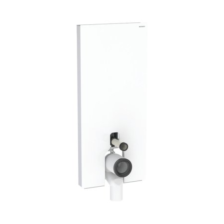 Geberit Monolith Plus Moduł sanitarny do WC stojącej 114x50,5 cm szkło białe/aluminium 131.233.SI.7