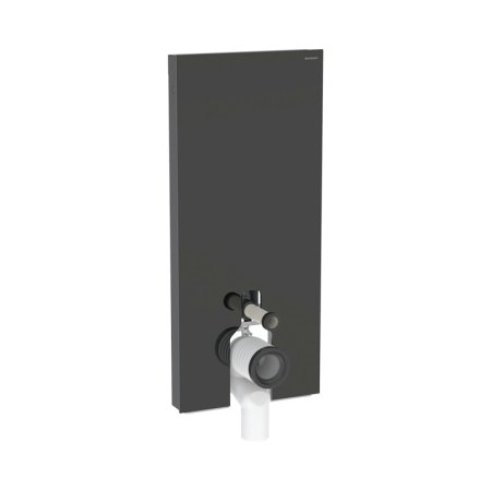 Geberit Monolith Plus Moduł sanitarny do WC stojącej 114x50,5 cm szkło czarne/aluminium czarny chrom 131.233.SJ.7