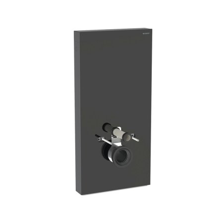 Geberit Monolith Plus Moduł sanitarny do WC wiszącej 101x48 cm szkło czarne/aluminium czarny chrom 131.221.SJ.7