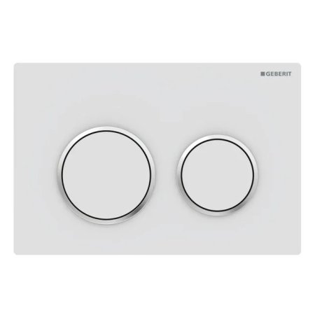 Geberit Omega20 Przycisk WC biały mat/chrom połysk z powłoką easy-to-clean 115.085.JT.1