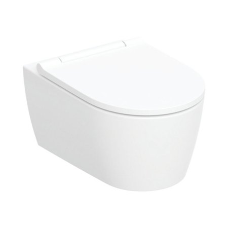 Geberit One Zestaw Toaleta WC TurboFlush bez kołnierza + deska wolnoopadająca biały z powłoką KeraTect/biały 500.201.01.1