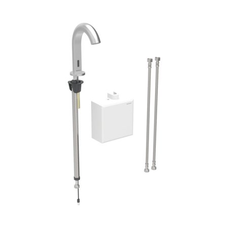 Geberit Piave Bateria umywalkowa bezdotykowa termostatyczna zasilanie sieciowe z natynkową skrzynką funkcyjną imitacja stali nierdzewnej/szczotkowany powlekany easy-to-clean 116.168.SN.1