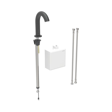 Geberit Piave Bateria umywalkowa bezdotykowa zasilanie bateryjne z natynkową skrzynką funkcyjną z mieszaczem czarny mat z powłoką easy-to-clean 116.164.14.1