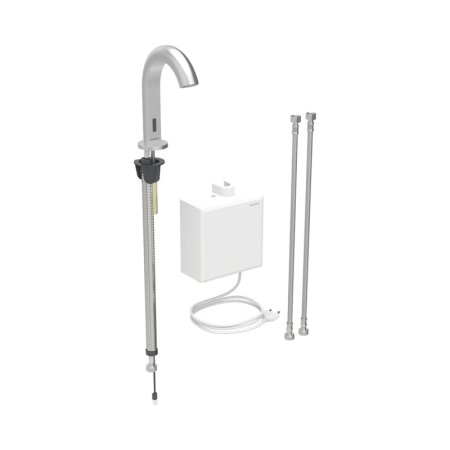 Geberit Piave Bateria umywalkowa bezdotykowa zasilanie sieciowe z natynkową skrzynką funkcyjną z mieszaczem imitacja stali nierdzewnej/szczotkowany powlekany easy-to-clean 116.162.SN.1