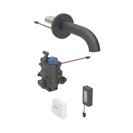 Geberit Piave Bateria umywalkowa termostatyczna bezdotykowa podtynkowa zasilanie bateryjne 17 cm czarny mat z powłoką easy-to-clean 116.268.14.1