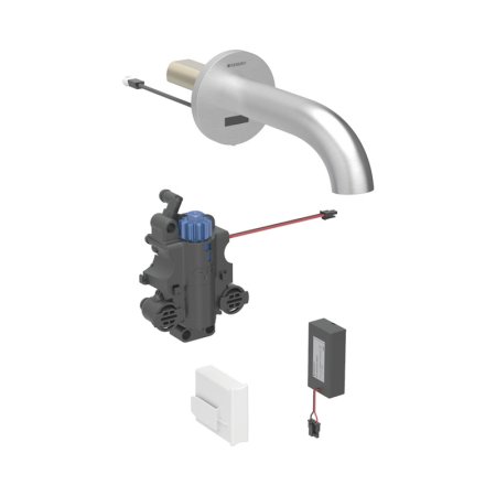 Geberit Piave Bateria umywalkowa termostatyczna bezdotykowa podtynkowa zasilanie bateryjne 17 cm imitacja stali nierdzewnej/szczotkowany powlekany easy-to-clean 116.268.SN.1