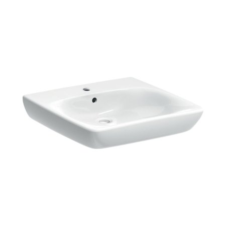 Geberit Selnova Comfort Umywalka wisząca 65x55 cm dla niepełnosprawnych z otworem na baterię z przelewem biała 501.463.00.7