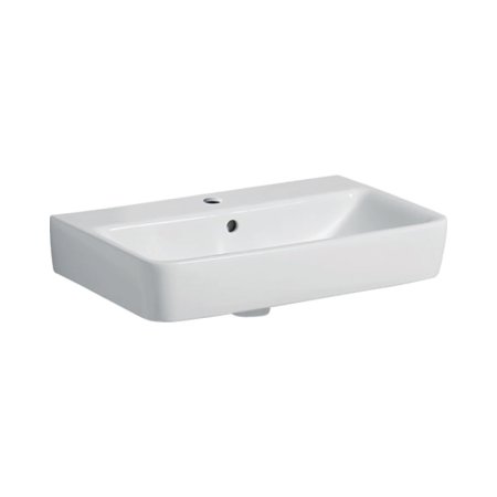 Geberit Selnova Compact Umywalka wisząca 60x37 cm z otworem na baterię z przelewem biały 501.511.00.7