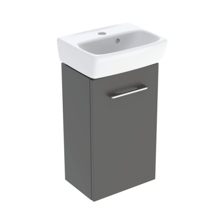 Geberit Selnova Square Zestaw szafka podumywalkowa + umywalka meblowa 36x28x65,2 cm biały/lava lakierowany mat 502.743.00.1