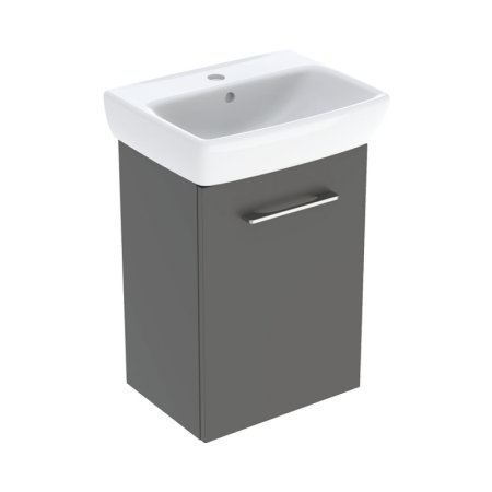 Geberit Selnova Square Zestaw szafka podumywalkowa + umywalka meblowa 45x35x64,9 cm biały/lava lakierowany mat 502.747.00.1
