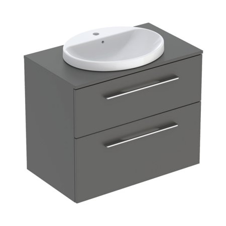 Geberit Selnova Square Zestaw szafka podumywalkowa + umywalka wpuszczana w blat 59,1x50,2x70,3 cm biały/lava lakierowany mat 502.873.00.1