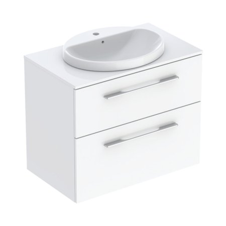 Geberit Selnova Square Zestaw szafka podumywalkowa + umywalka wpuszczana w blat 59,1x50,2x70,3 cm białybiały lakierowany na wysoki połysk 502.872.00.1