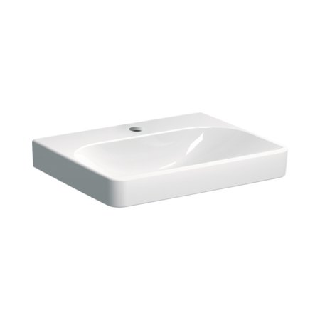Geberit Smyle Umywalka wisząca lub meblowa 60x48 cm z otworem na baterię bez przelewu biały 501.732.00.1