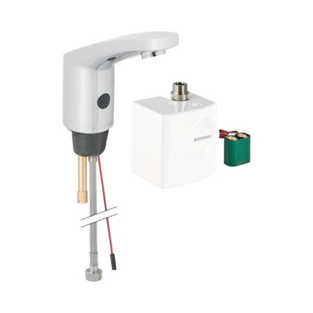 Geberit Typ 185 Bateria umywalkowa bezdotykowa bez mieszacza zasilanie generatorowe 11,5 cm chrom połysk 116.335.21.1
