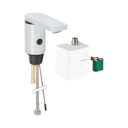 Geberit Typ 186 Bateria umywalkowa bezdotykowa bez mieszacza zasilanie generatorowe 13 cm chrom połysk 116.336.21.1