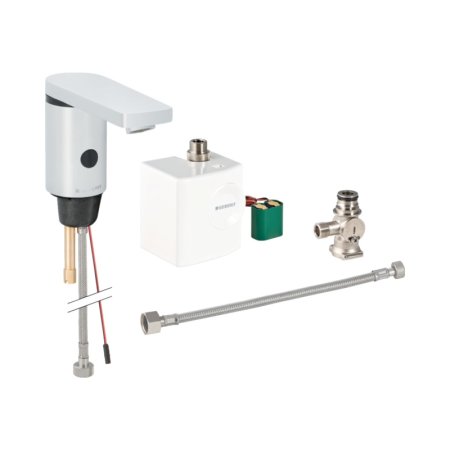 Geberit Typ 186 Bateria umywalkowa bezdotykowa z mieszaczem zewnętrznym zasilanie generatorowe 13 cm chrom połysk 116.366.21.1