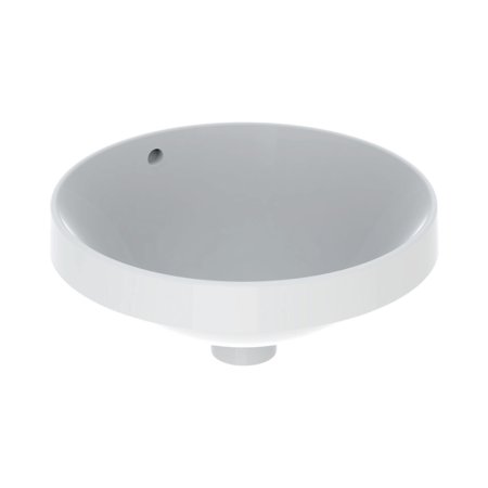 Geberit Variform Umywalka wpuszczana w blat 40 cm bez otworu na baterię z przelewem biały/spód szkliwiony 500.701.01.2
