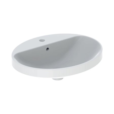 Geberit Variform Umywalka wpuszczana w blat 55x45 cm z otworem na baterię z przelewem biały/spód szkliwiony z powłoką KeraTect 500.721.00.2